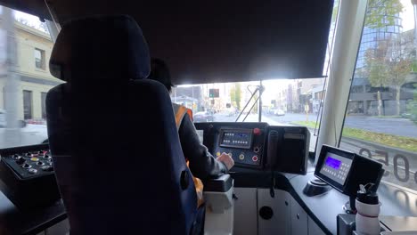 tram driver navigating through melbourne streets