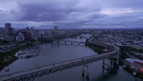 portland oregon cloudy day rotating over highway bridge