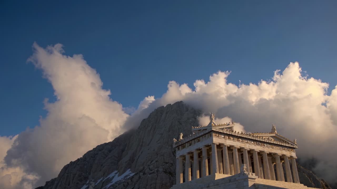 산에 있는 고대 사원