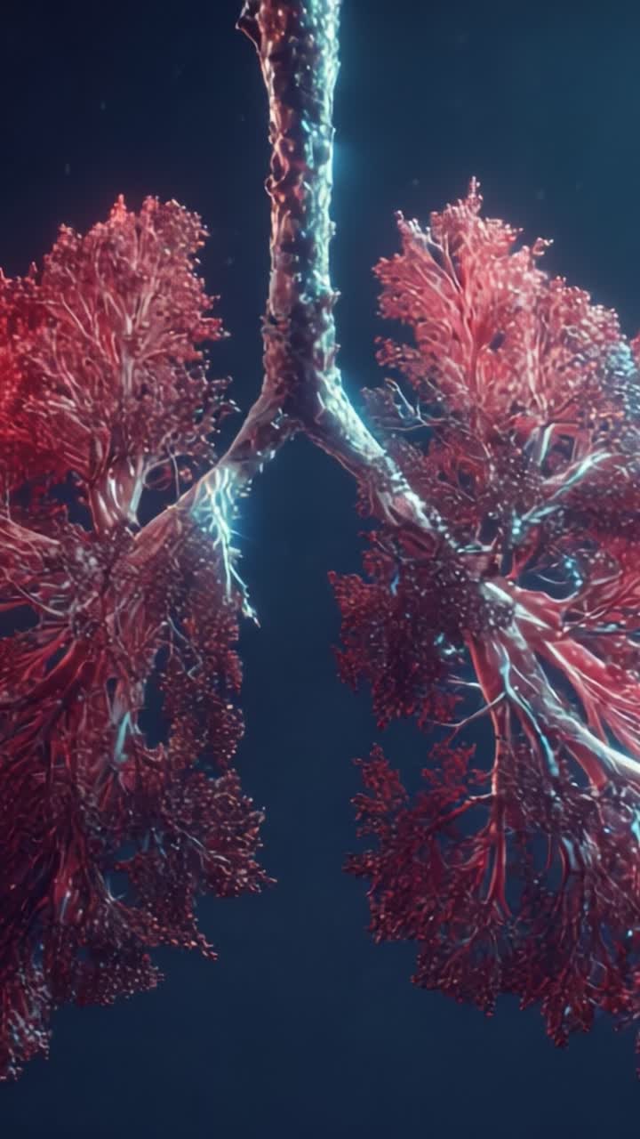 An Artistic Representation of Human Lungs Highlighting the Intricate Structures and Vascular Details in a Captivating Visual Display of the Respiratory System
