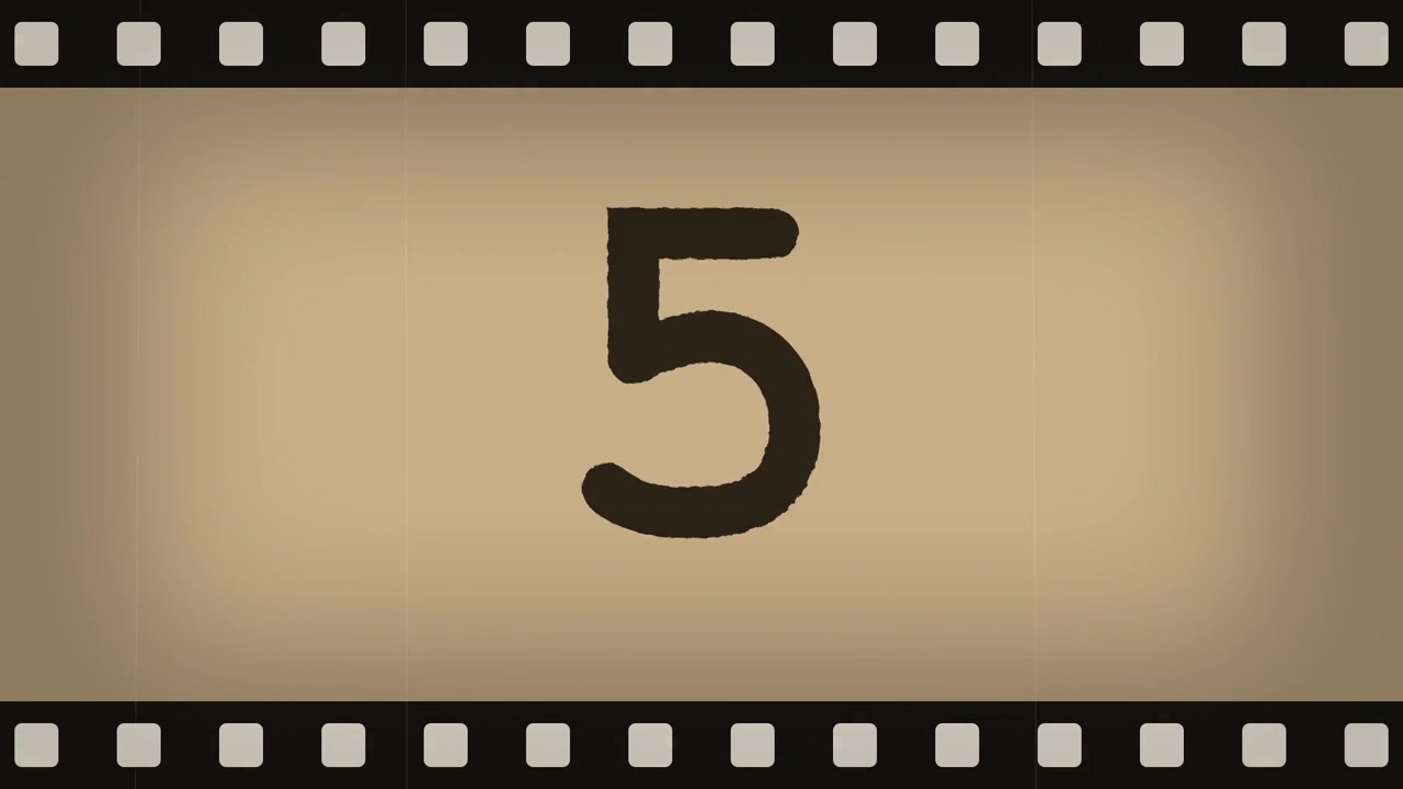 Vintage Film Countdown Leader from Ten to One