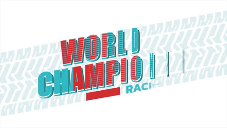 world championship racing text on road