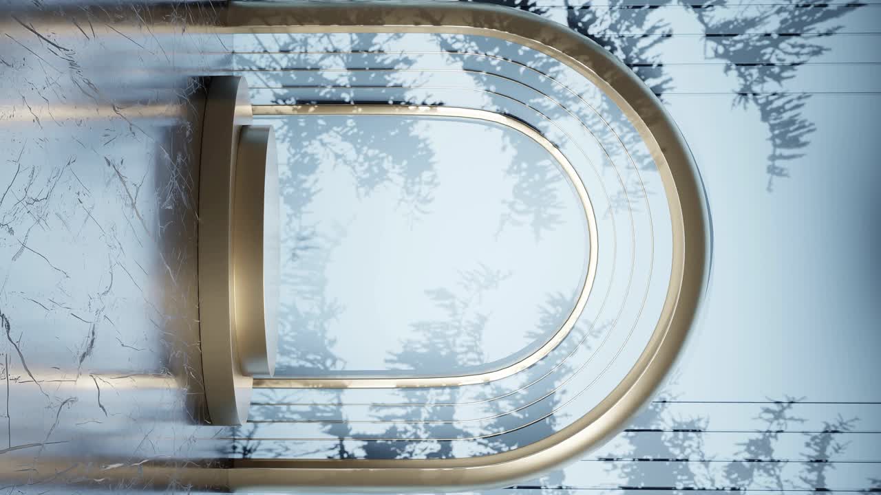 3d 렌더링 애니메이션으로 나무 잎 그림자를 가진 제품 표시 스탠드 디자인, 전자 상거래 웹 사이트 판매 할인 멋진 보석