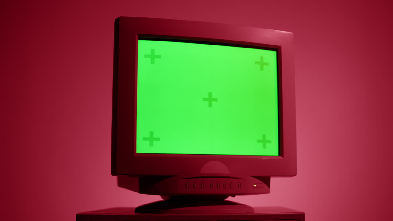 Vintage Computer Monitor with Green Screen