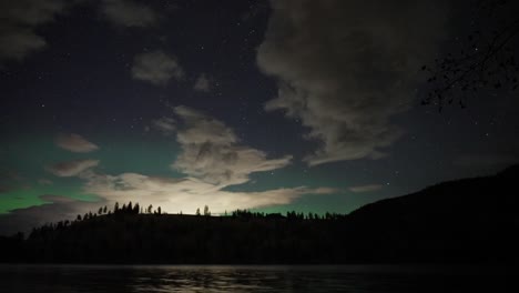 enchanting northern lights above serene lake at night