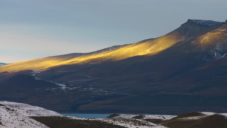 Rolling-Sun-Light-Across-Torres-Del-Paine-Mountain-Landscape