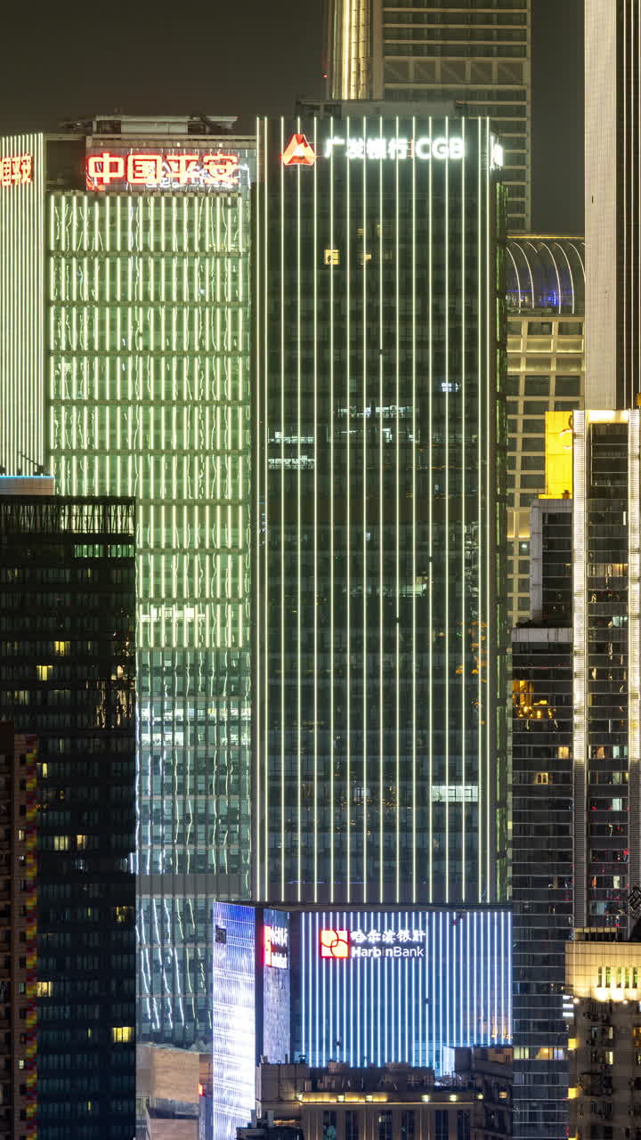 Timelapse of Chongqing street scene from a high vantage point in vertical