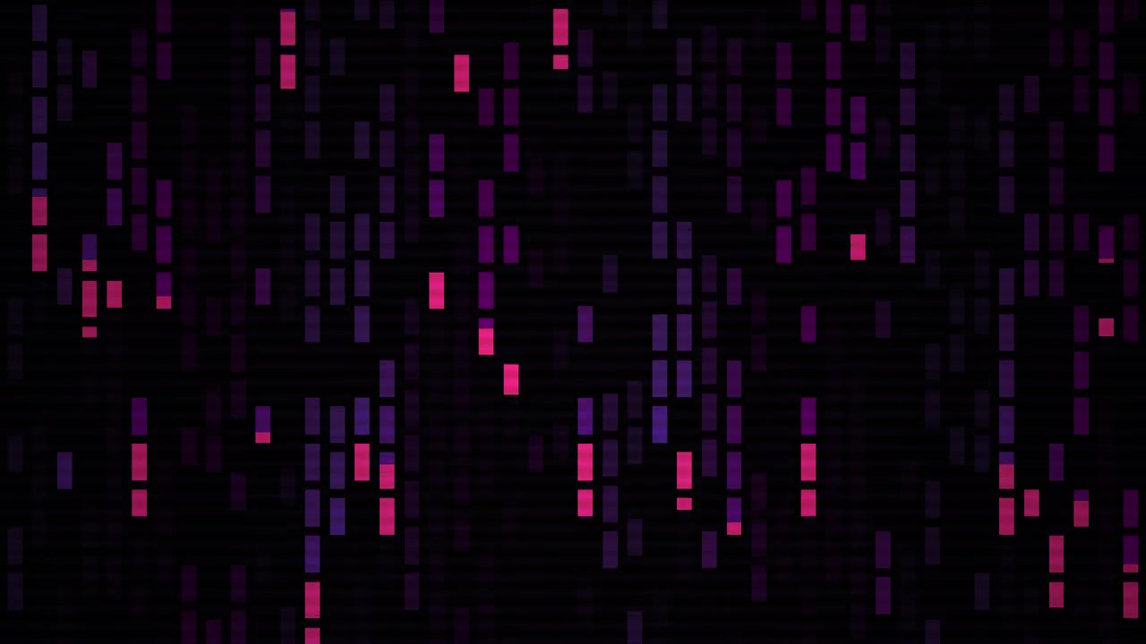 Pink and Purple Digital Data Flowing with Glitch Effect