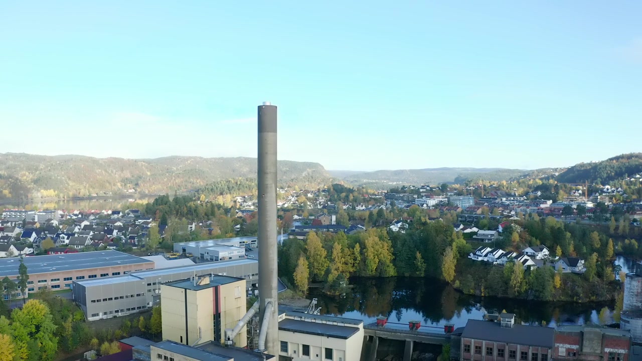 Aerial view of industrial area in Vennesla town Norway