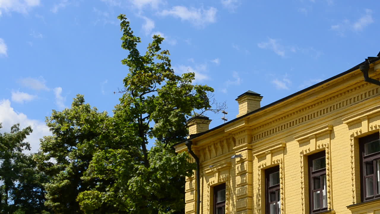Riprese dell'architettura di Kiev, Ucraina. Riprese di una facciata