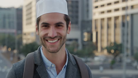 portrait-attractive-young-arab-businessman-looking-up-smiling-entrepreneur-enjoying-successful-urban-lifestyle-in-city-at-sunset-slow-motion