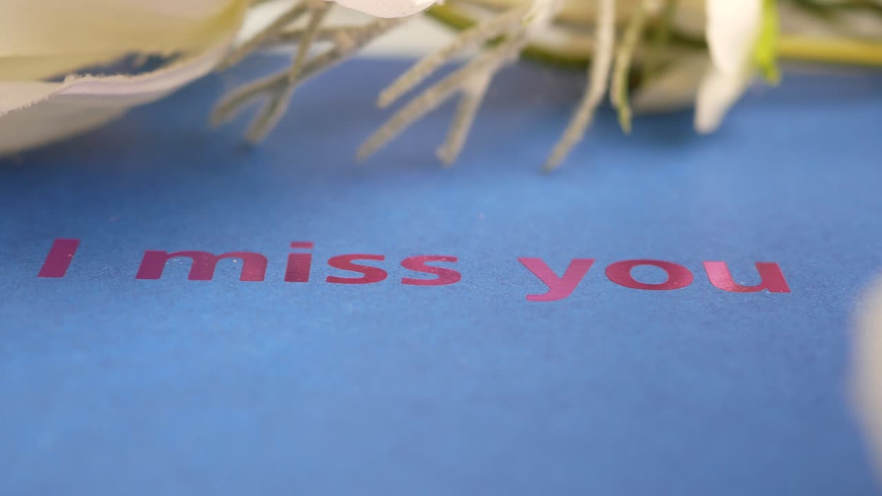 Miss You Note with Flowers