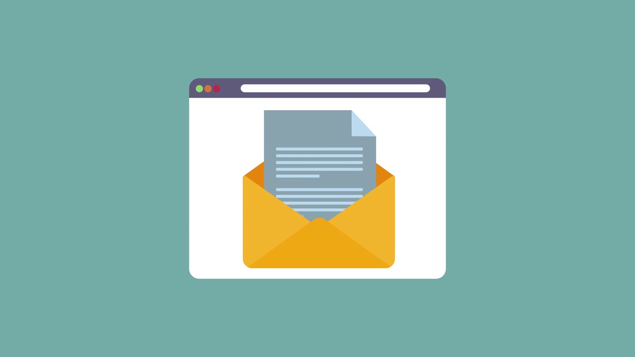 Finestra del Browser Animata che Apre un Messaggio Email