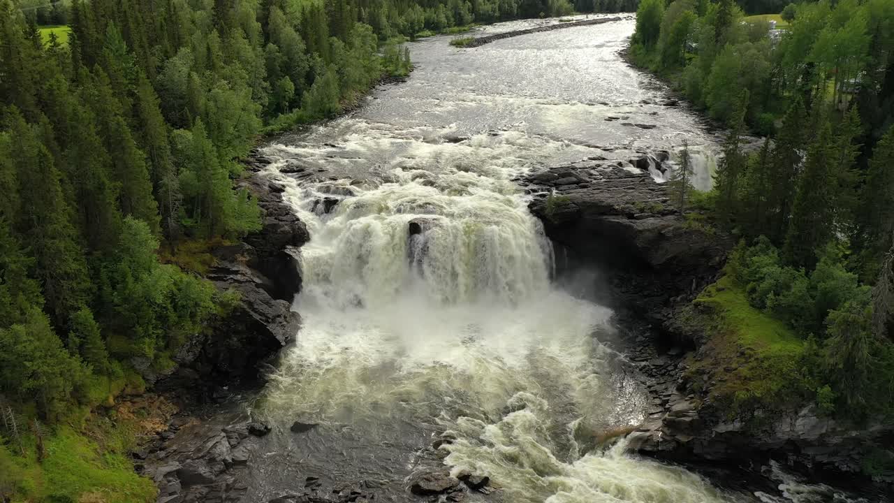 Ristafallet waterfall in the western part of Jamtland is listed as one of the most beautiful waterfalls in Sweden.