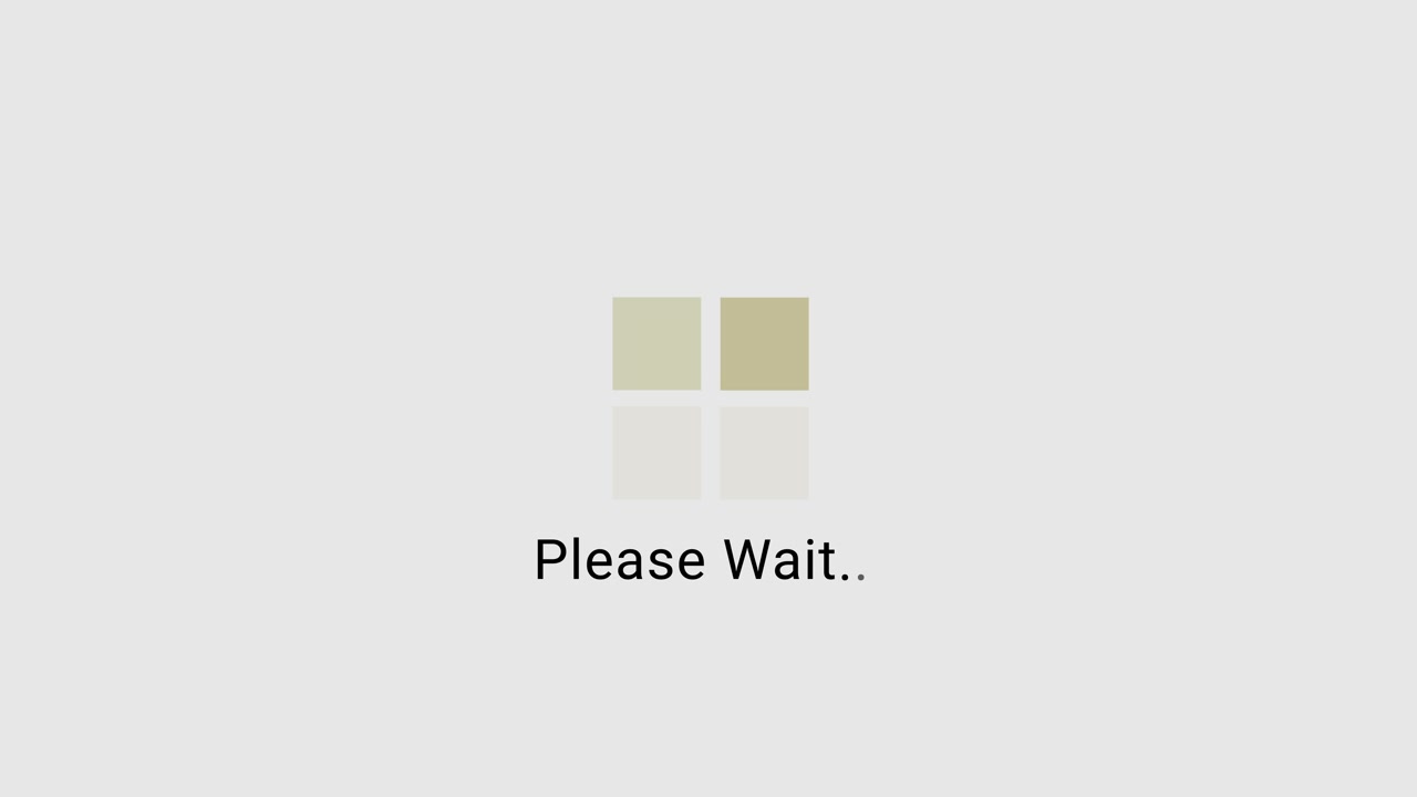 Minimalist Loading Animation with Squares and Please Wait Text
