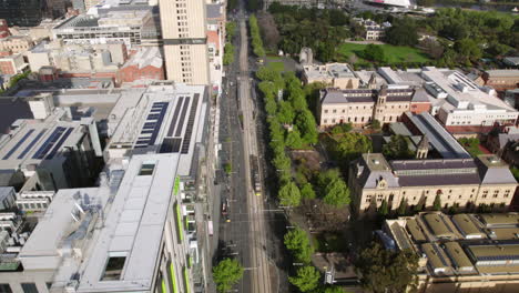 aerial view of melbourne city streets and parks