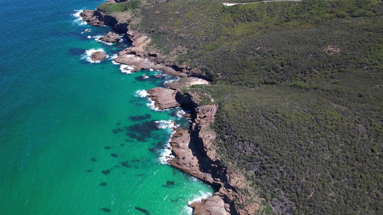 Paesaggio marino turchese a Moonee, NSW, Australia - Ripresa con drone