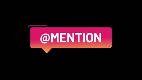 social media mention animation on video isolated alpha matte and green background