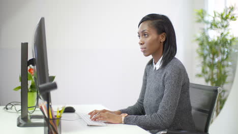 young female professional working at desk 5