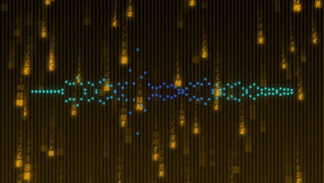 animation of data processing over moving columns on black background