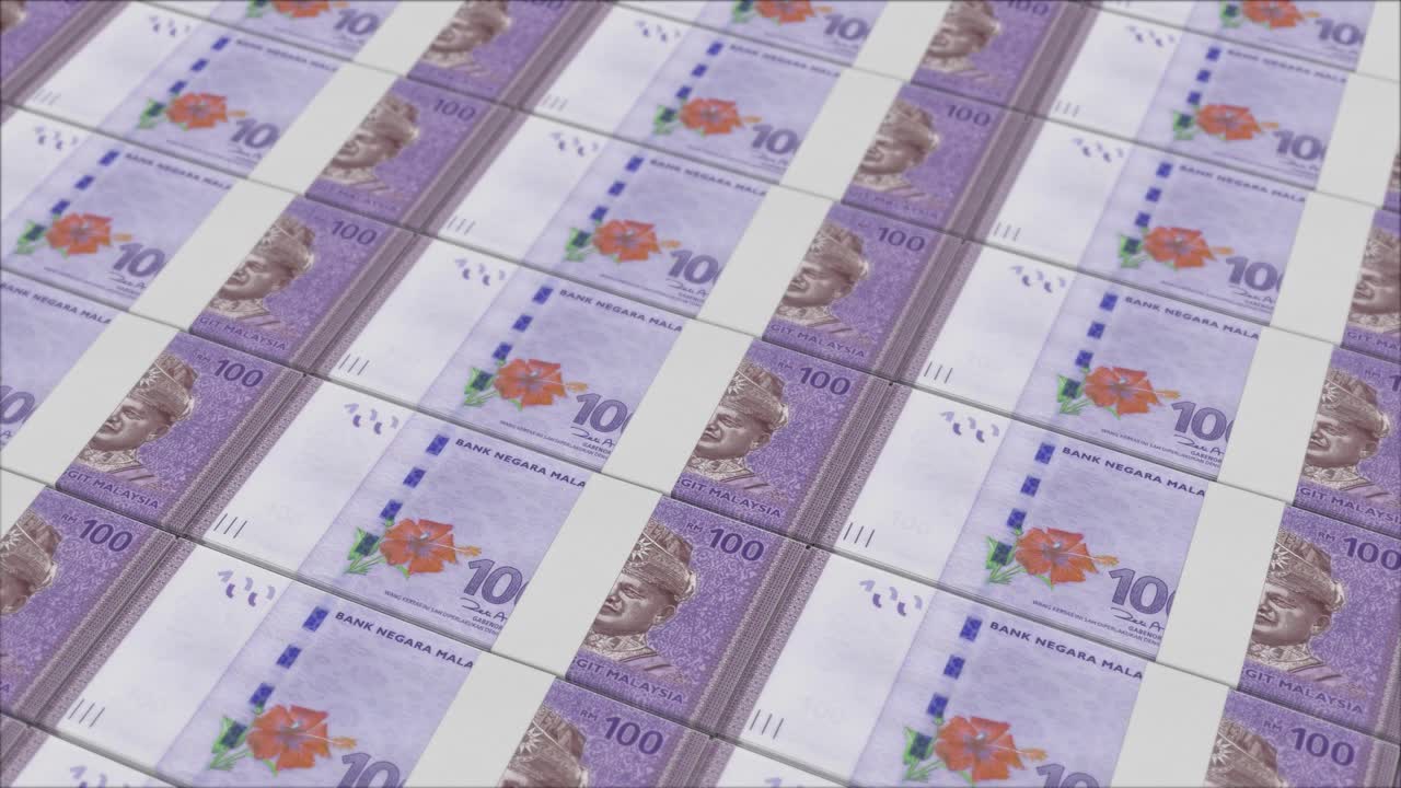 billetes de 100 ringgit de malasia impresos por una imprenta de dinero