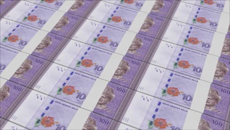 billetes de 100 ringgit de malasia impresos por una imprenta de dinero
