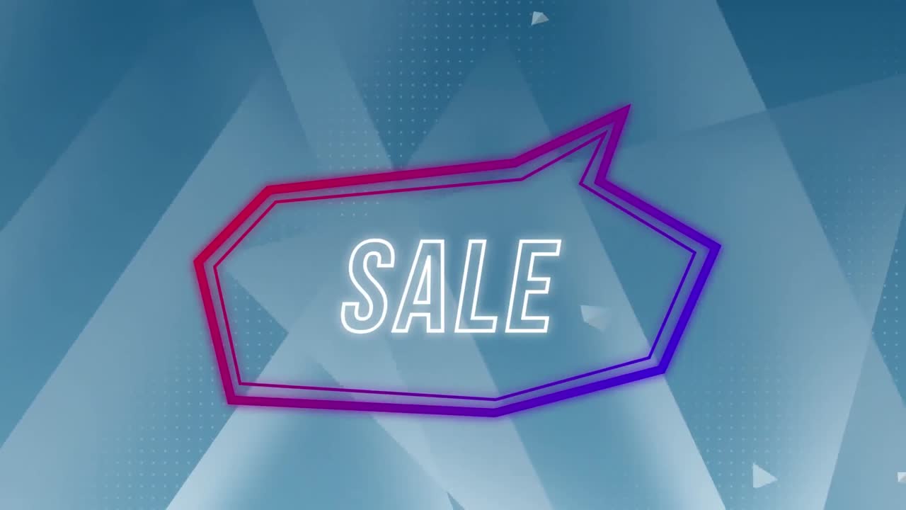 레트로 스피치 버블에서 판매 텍스트의 애니메이션