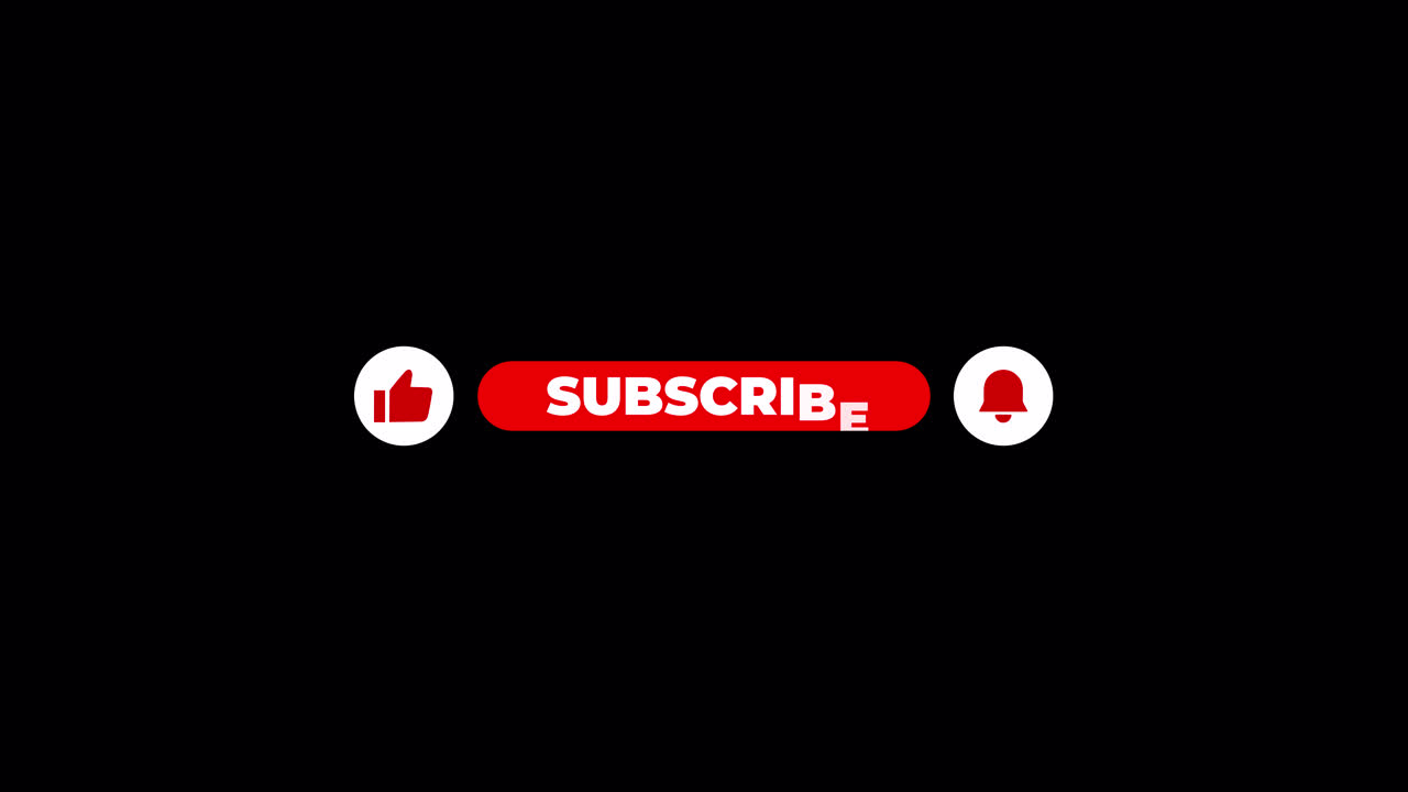 Animated YouTube Subscribe Button with Like and Bell Icon