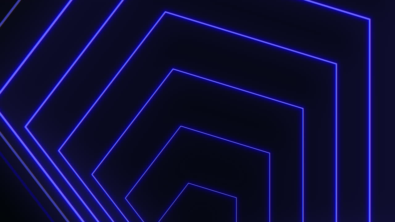 Elemento di design minimalista a linea blu su sfondo nero.
