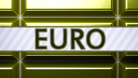 "euro" icon. looping footage has 4k resolution.