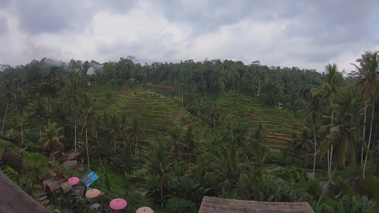 time-lapse sobre famosas y populares terrazas de arroz en bali