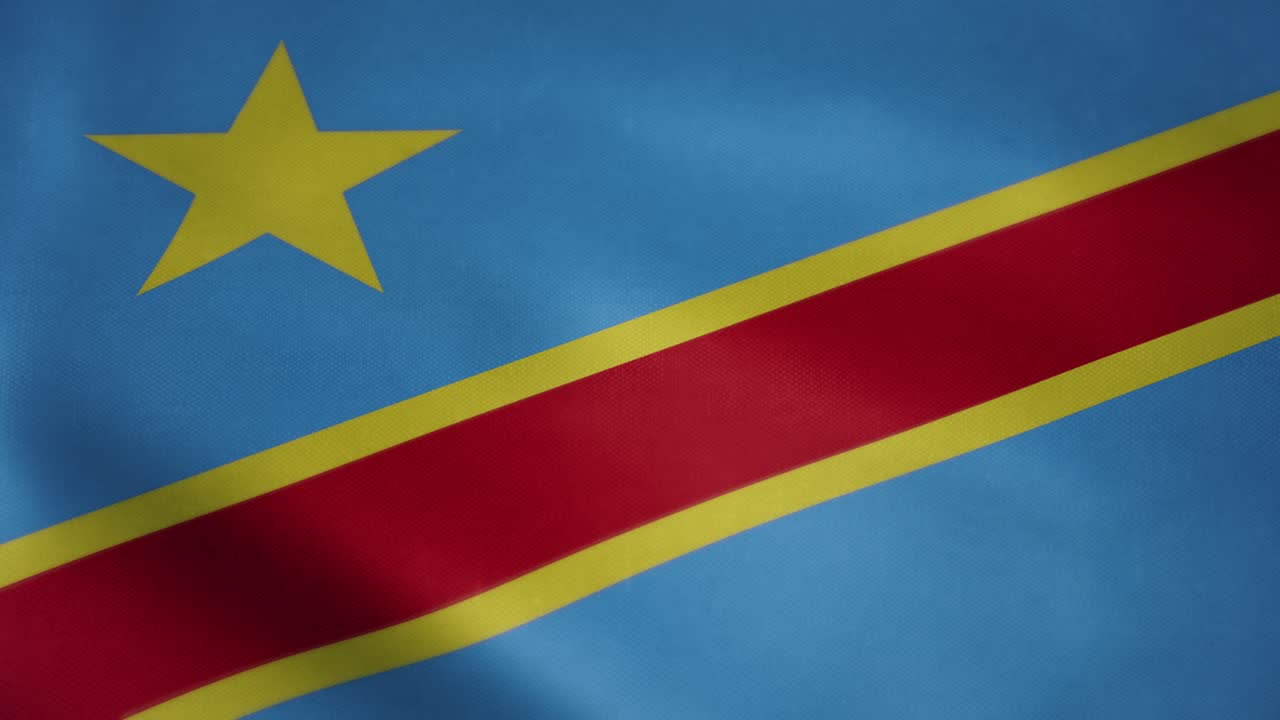bandera de la república democrática del congo, agitando en cámara lenta