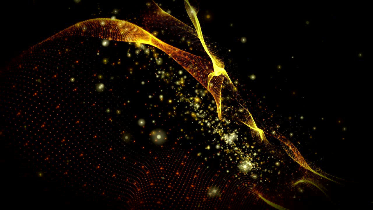 파동 물체와 박이는 입자가 느린 동작에서 미래의 애니메이션, 4096x2304 루프 4k