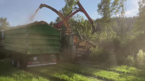 industrial farming equipment at work