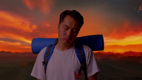 해가 지면 산책하는 사람
