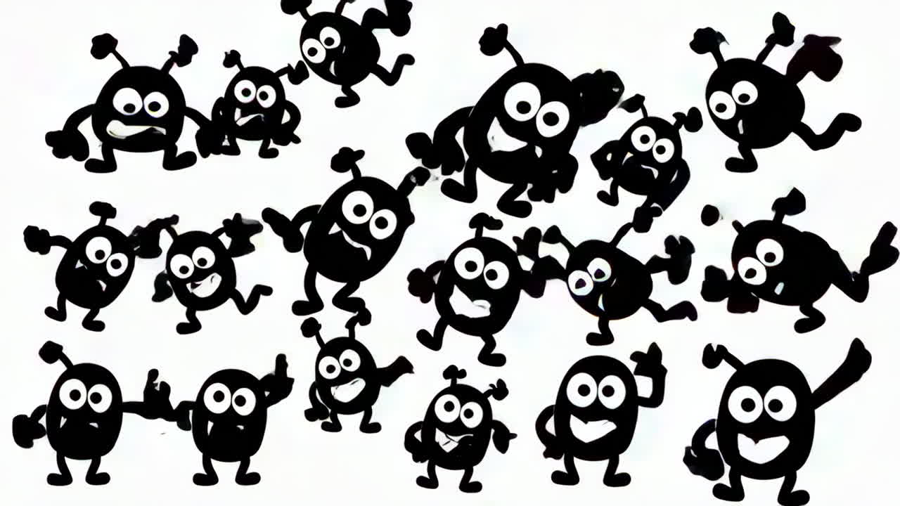 Playful Cartoon Germs and Microbes