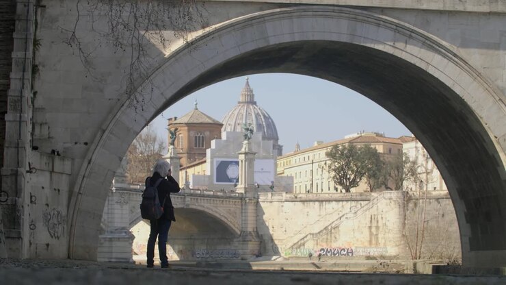Tourist Photographing St Peters Basilica