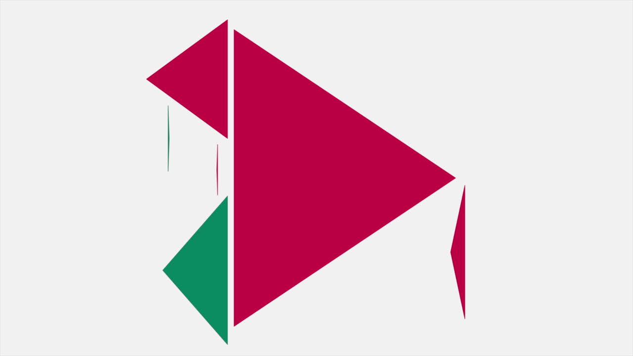 fondo abstracto geométrico de triángulos rojos y verdes de introducción de movimiento