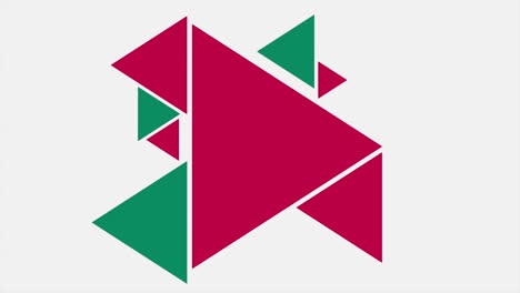 fondo abstracto geométrico de triángulos rojos y verdes de introducción de movimiento