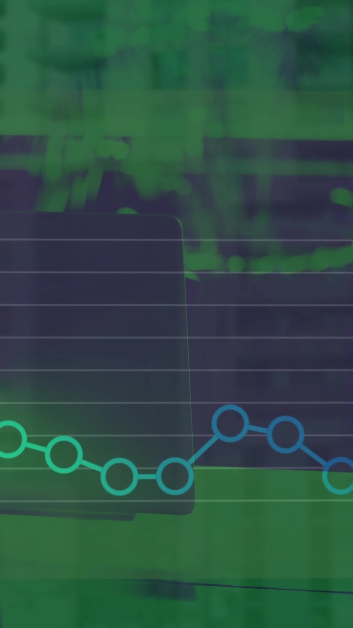 Animazione dell'elaborazione dati su un paesaggio urbano
