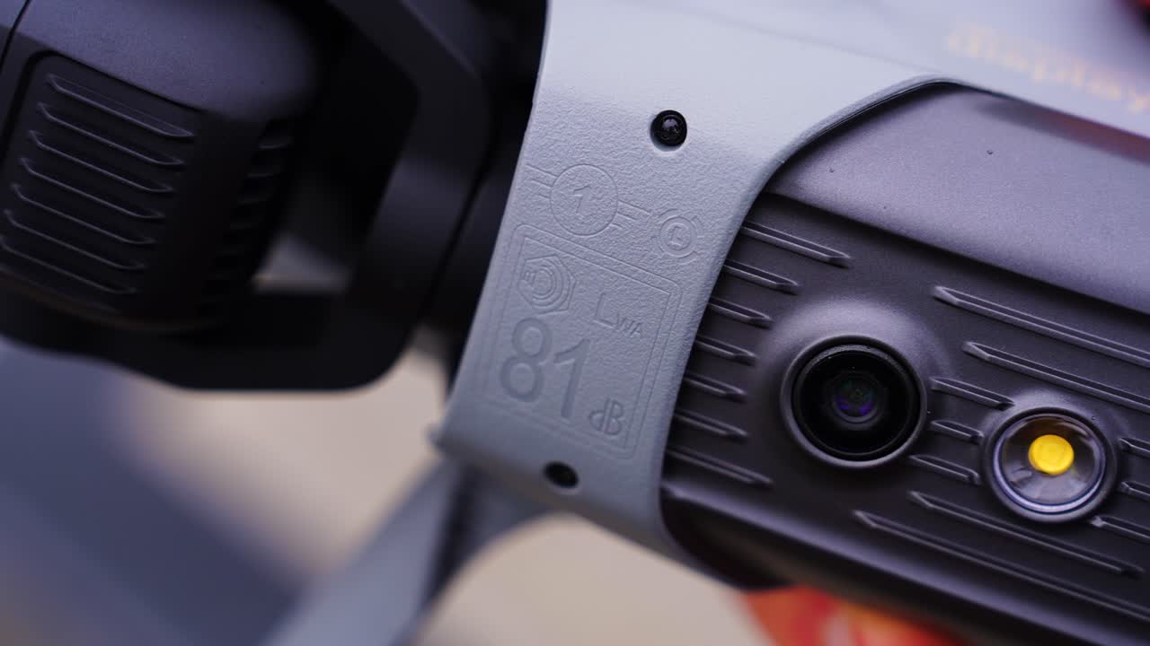 Engraving on drone plastic design with noise level device emit, Czechia