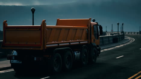 big lorry truck on the bridge