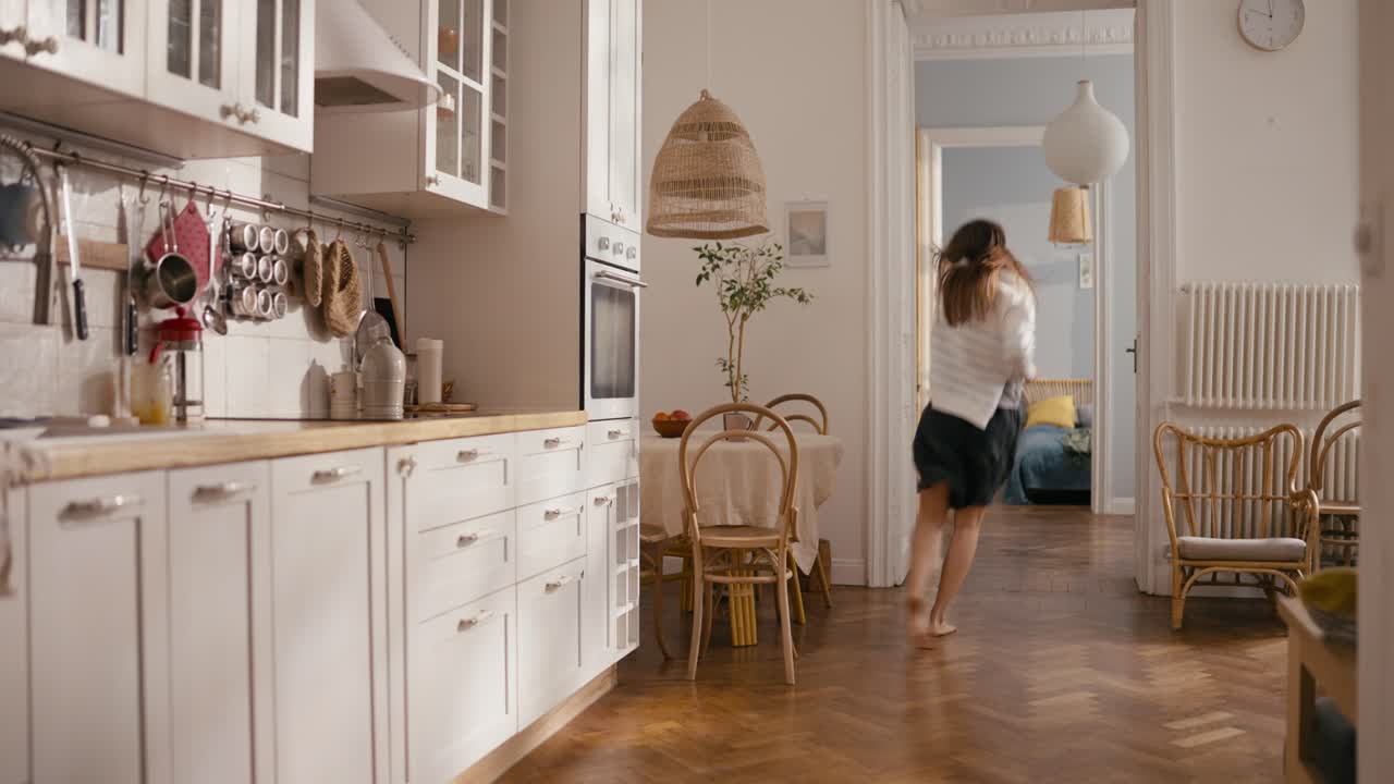 Images of a woman in a kitchen