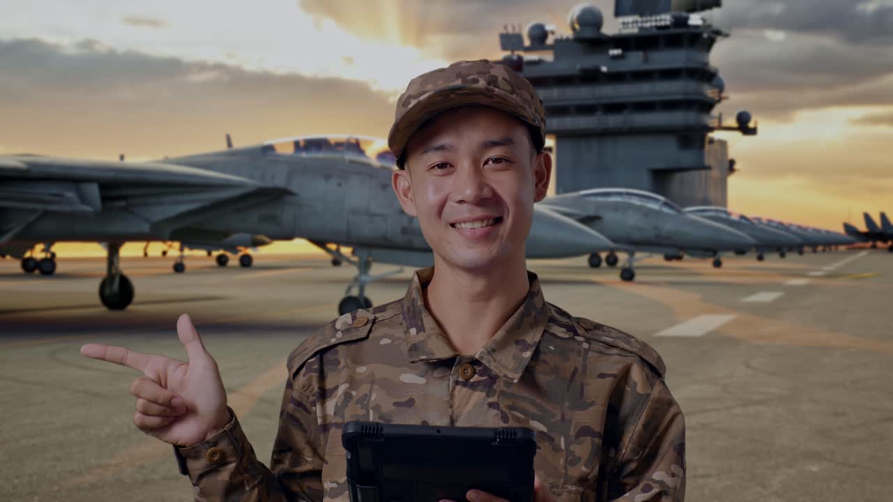 Military Personnel on Aircraft Carrier