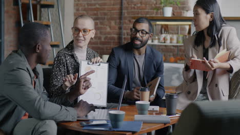 business meeting in a coffee shop