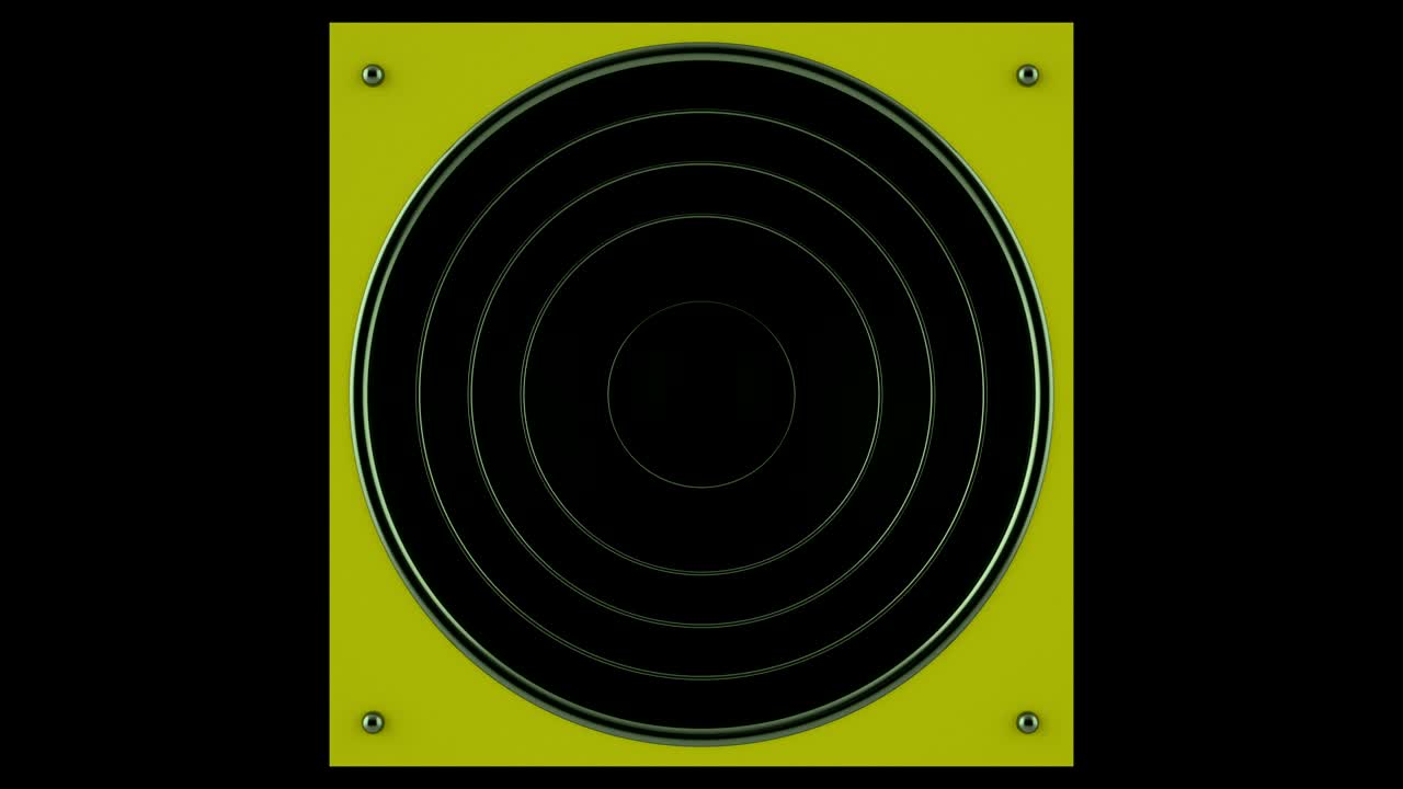 animación en 3d de un altavoz aislado. en bucle.