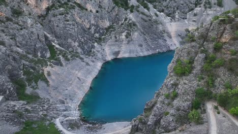 beautiful view of blue lake  in croatia