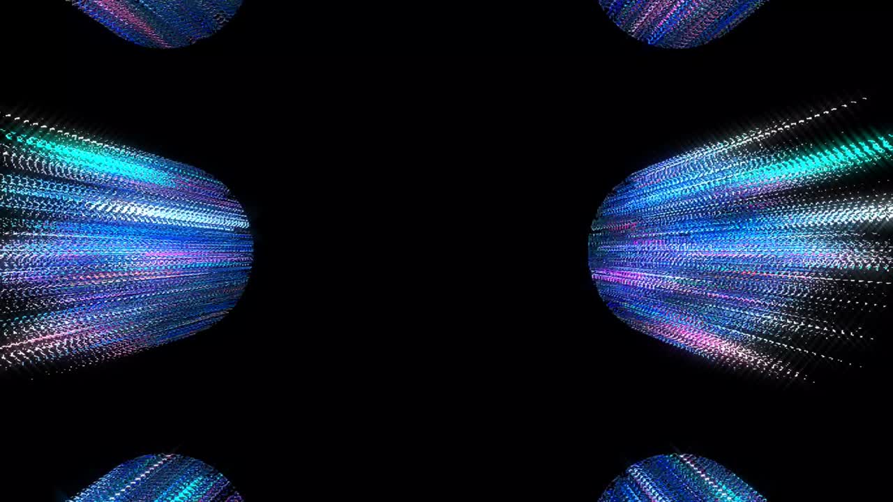 líneas brillantes que establecen el movimiento de la onda, coloridas, sobre un fondo negro