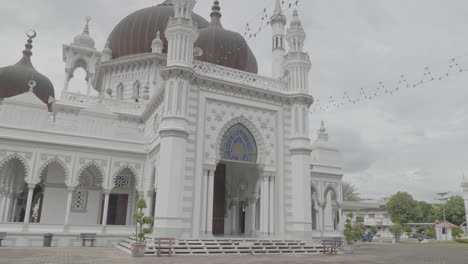 majestic ornate mosque in alor setar malaysia on cloudy day