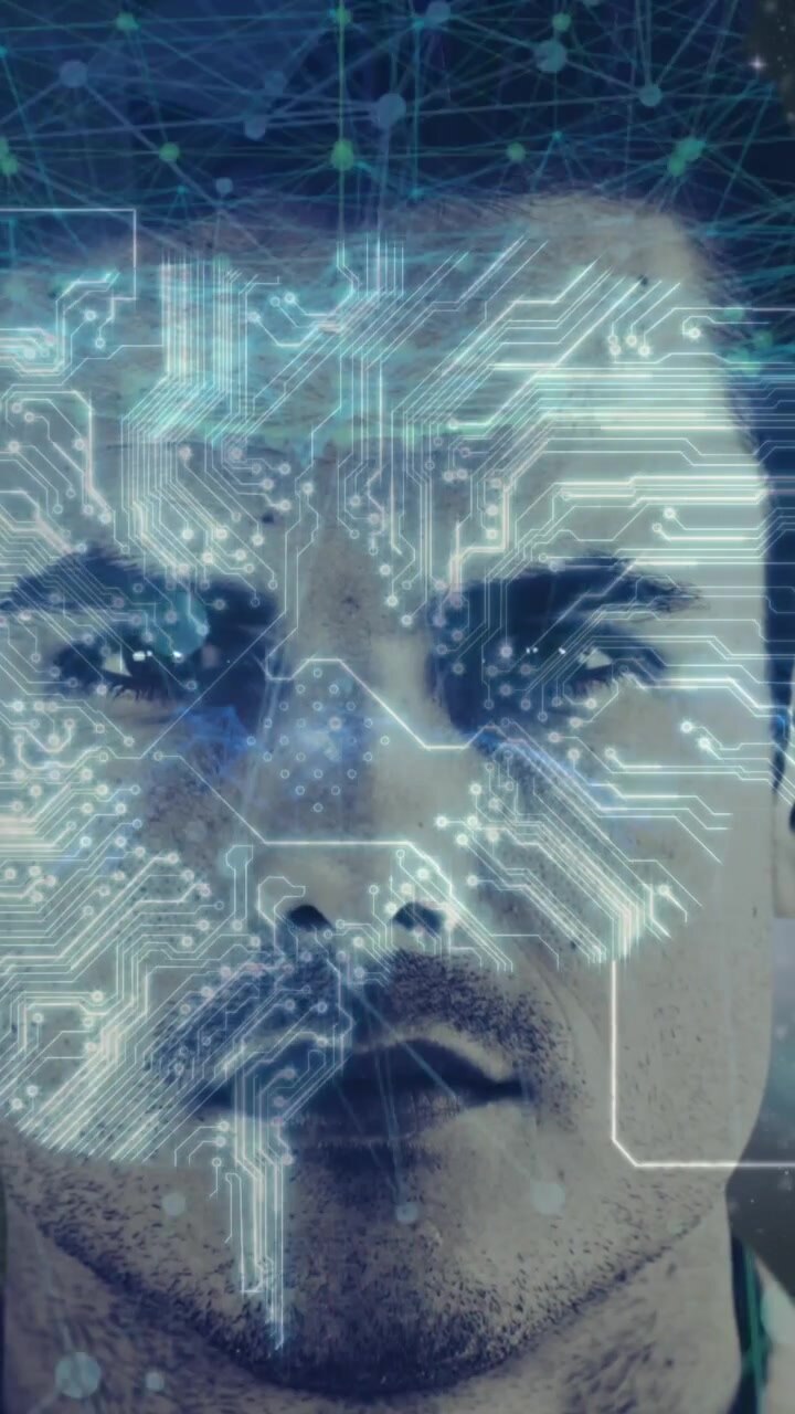 Digital animation showcases global computer network technology.
